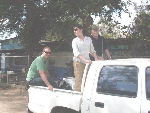 Peter Loewinthan, with students Luke and Christy